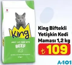 KİNG BİFTEKLİ YETİŞKİN KEDİ MAMASI 1,2 KG fiyat ve kampanya bilgisi